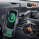 Auckly 15W Fast Qi Wireless Charger Auto,[Versteckte Automatisch] Auto Handyhalterung Mit Ladefunktion Induktion Motor Qi Ladestation Auto Kfz Handy Halterung Lüftung für iPhone Samsung Huawei usw