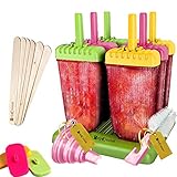 HelpCuisine® Bereiter Eis am Stiel, Wassereisformen für Kinder und Erwachsene, 6 Stück (Gelb, Grün und Lila)