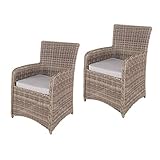 Sparmeile 2er Set Polyrattan beige/grau S