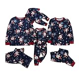 Passender Familien-Schlafanzug für Damen Herren Kinder Baby Weihnachten rot karierter Elch Urlaub Pjs Kleidung Pyjama, F-navy,