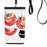 DIYthinker Tomate Leckere gesunde Aquarell Kunstleder Smartphone hängende Handtasche Schwarze Phone Wallet Geschenk