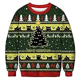 SSBZYES Herren Pullover Herren Rundhals Pullover Weihnachtspullover Lustige Weihnachtsdruck Paar Pullover Damen Weihnachten H