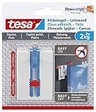 tesa Klebenagel Tapeten & Putz - höhenverstellbar - selbstklebender Nagel - ideal für Leinwand & Keilrahmen - Halteleistung 2kg/Nagel - spurlos ablösb