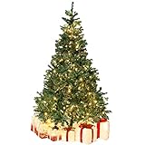 Weihnachtsbaum mit Lichtern - künstlicher Weihnachtsbaum mit 400 LEDs und 850 Zweigen, 8 Lichtmodi, Faltbarer Stahlbasis, Flammhemmend PVC Tannenbaum für Deko Weihnachten Zuhause Büro Geschäfte H