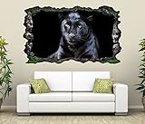 3D Wandtattoo Azteken Ruinen schwarz Puma Jaguar Panther Bild selbstklebend Wandbild Wandsticker Wand Aufkleber 11F1152, Wandbild Größe F:ca. 97cmx57