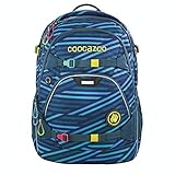 coocazoo Schulrucksack ScaleRale Zebra Stripe Blue blau, ergonomischer Tornister, höhenverstellbar mit Brustgurt und Hüftgurt für Jungen ab der 5. Klasse, 30 L