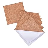 BENECREAT 40 Pack Selbstklebende Korkplatte 10x10x0.2cm Quadratische Isolierung Kork Trägerplatten für Fußböden, Wände, Stanzen, DIY Bastelprojekte, U