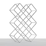 DESIGN DELIGHTS WEINFLASCHENHALTER Quadrat | Metall, Silber, 46 cm | Weinständer, Weinreg