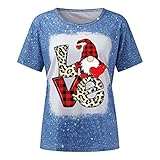Valentinstag T-Shirt, Love Muster Tees für Damen Langarm Rundhals Kurzarm T-Shirts Vintage Tie Dye Lose Blusen Oberteile Valentines Tunika Top Paar Geschenk