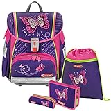 Shiny Butterfly - Schmetterling Papillon - Touch 2 Schulranzen-Set 4 TLG. Hama Step by Step
