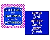 Lustige Cocktail-Servietten für Frauen, lustige Frauenabende, Packung enthält 36 Papierservietten in 2 Best Girlfriends Desig