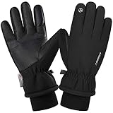 Anqier Warm Winterhandschuhe wasserdichte Touchscreen Handschuhe Fahrradhandschuhe Skihandschuhe Unisex Sporthandschuhe für Laufen Skifahren M