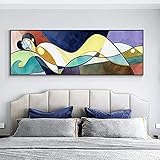 VCFHU MäDchen Schlaf Leinwand Bild Figur Poster Und Kunstdrucke Abstrakte Wand Bilder Bilder FüR Nordic Wohnzimmer Home Schlafzimmer Wanddekor 40x120cm Kein R