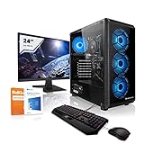 Megaport Komplett PC Set AMD Ryzen 7 5700G 8X 3.80GHz (Turbo: 4.60GHz) • 24' Monitor • Tastatur • Maus • 16GB DDR4 3000 • 1TB M.2 SSD • Vega 8 • Windows 10 H