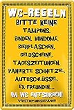 Blechschilder Lustiger Toiletten Spruch “WC Regeln” Deko Metallschild Schild für WC Bad Badezimmer Geschenkidee 20x30