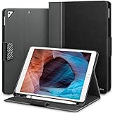 KingBlanc Hülle für iPad 9. Gen 2021/8. Gen 2020/7. Generation 2019 10,2 Zoll, iPad Air 3/iPad Pro 10.5' Smart Cover Case mit Apple Pencil Halter, Auto Wake/Sleep, Pu Leder Folio Schutzhülle, Schw