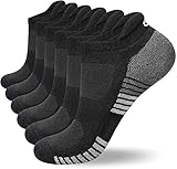 OALUR 8 Paar Sneaker Socken Herren Damen mit Frotteesohle Sportsocken Baumwollesocken Kurzesocken Unisex Gepolsterte Laufsocken Atmungsaktiv mit Mesh Trainingssocken Outdoor Sockchen Schwarz 43-46