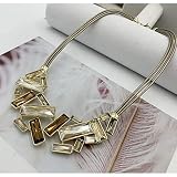 N/Ａ Halskette Hochwertige Vollkristall Anhänger Halsketten Große Strass Choker Chunky Luxus Kragen Statement Halskette für F