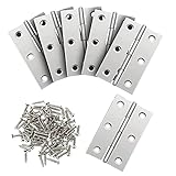 Scharniere, Edelstahl Tür-Scharnier,6PCS Edelstahlscharniere, Scharniere Klappbar für Holzverbindungen, Fenster, Schränke, Türen, Werkzeugkästen, Schmuckk