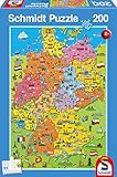 Schmidt Spiele SCH56312 Deutschlandkarte mit Bildern, 200 Teile Kinderpuzzle, B