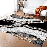 Hochflor Teppich Wohnzimmer flauschig Outdoor Carpet Kurzflor Teppich, Anti-Rutsch Unterseite, Waschbar für Wohnung Dekoration Schlafzimmer 120x160 cm (Marmor)