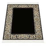 Belle Arti Premium Mäander Teppich aus 100 % Viskose im Meander Medusa Design Carpet versac in verschiedenen größen 541 (Schwarz, 240 x 340 cm)