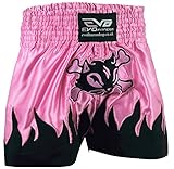 EVO Fitness Damen Muay-Thai Shorts Mädchen MMA Kickboxen Kampfsport Damen Kampf-Ausrüstung - Rosa, S