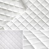 FORTISPOLSTER Kunstleder PVC gesteppt kaschiert 5x5cm Farbe: Weiss T191 13