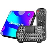 Android 11.0 tv Box, 2G RAM+ 16G ROM Android TV Box RK 3318 mit Dual 2.4G/5.8G WiFi, BT 5.0 Quad-Core 64 Bits UHD H.265 Ethernet LAN 3D 4K TV Box mit hintergrundbeleuchtete Tastatur Set Top TV Box