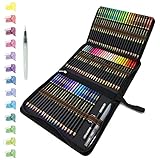 tvfly 72 Professionelle Aquarell Bleistifte, Aquarellstifte Set mit Premium Black Zipper Case Einfach zu lagern und zu schützen Buntstifte Ideales Set für Künstler, Erw