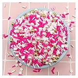 MURUI Rt 20g / Beutel Polymer heiße weiche Tonbefrischung für DIY. Kunsthandwerk winzig Nette Kunststoffzubehör gemischt Bunte Süßigkeitenperlen Y129 (Color : Rose red)