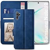 YATWIN Handyhülle Samsung Galaxy Note 10 Plus Hülle, Klapphülle Samsung Note 10 Plus Premium Leder Brieftasche Schutzhülle [Kartenfach] [Magnet] [Stand] Handytasche Case für Samsung Note 10 Plus, B