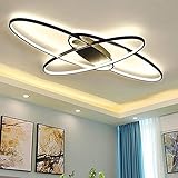 LED Dimmbare Deckenleuchten Wohnzimmer Lampe Moderne dekorative Deckenleuchte Fernbedienung Oval 4 6W 4600LM Metall Acryl for Wohnzimmer, Schlafzimmer, Küche und Büro Deckenleuchten 95 × 65 × 8cm [ E