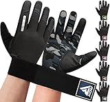 RDX Fitness Handschuhe Vollfinger Damen Herren, Touchscreen, Langem Riemen mit Dehnbare Handgelenkstütze, Bodybuilding Krafttraining Workout Heim Gym Weight Lifting Glove Powerlifting Kraftsport Sp