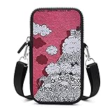 CAITIAN kleine Messenger-Handytasche, Mini-Schulterhandtasche, Brieftasche, Kartenetui, zweifarbiger Hintergrund, Wolkenmuster-Desig