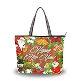 Weihnachtstasche Lustige Handtasche Weihnachts Tote Schultertasche für Frauen Mädchen, Weihnachtsmann,