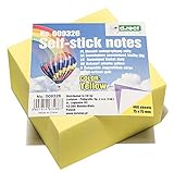 D.RECT - 009505 Haftnotizwürfel Super Sticky Notes |Notiz Klebezettel | Selbstklebende Haftnotizzettel in 51x51mm 400 Blatt Gelb