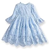 TTYAOVO Blumenmädchen Kleid Mädchen Spitze Prinzessin Party Pageant Tüll Sommer Vintage Kleid Größe (100) 2-3 Jahre 670 B
