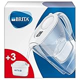 BRITA S0760 Wasserfilter Marella weiß inkl. 3 MAXTRA+ Filterkartuschen – BRITA Filter Starterpaket zur Reduzierung von Kalk, Chlor, Blei, Kupfer & geschmacksstörenden Stoffen im W