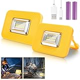 EINFEBEN 2 Pack LED Baustrahler Akku 30W LED Strahler Tragbar Arbeitsleuchte Werkstattlampe Outdoor Flutlicht Arbeitsscheinwerfer, 3 modi,180° Drehung Campinglampe für Zelt,Notfall, Werk