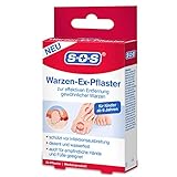SOS Warzen-Ex Pflaster | Warzenpflaster zur Entfernung gewöhnlicher Warzen an Hand + Finger + Fuß | wasserfest | für Kinder ab 6 J. 1x24