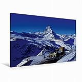 CALVENDO Premium Textil-Leinwand 120 x 80 cm Quer-Format Gornergrat mit Matterhorn. Zermatt, Leinwanddruck von Susan M