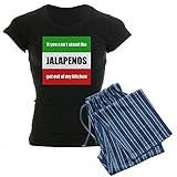 CafePress Jalapeno Lover Damen PJs Gr. 46, Mit blauer Strpe H