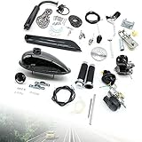 2.2KW 80cc 2 Takt Moteur Fahrrad Motorisierte Benzin Hilfsmotor Bike Cycle Engine Kits 38KM/H Luftkühlung CDI Einzylinder für Mountainbikes, Rennräder, C