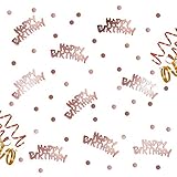 Oblique-Unique® Happy Birthday Geburtstag Konfetti Roségold mit Punkten Tisch Deko über 300 Stück