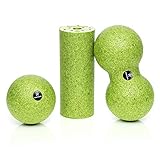 BODYMATE Faszien Mini-Set Apfel-Grün - Mini-Faszien-Rolle L15xD6cm, Ball D8cm und Duo-Ball D8cm im S