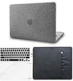 KECC MacBook Air 13 Retina Hülle (2020, Touch ID) Schutzhülle Case w/EU Tastaturschutz + Tasche + Bildschirm Schutz Air 13.3 Hülle {A2179} (Prickelnd Grau)