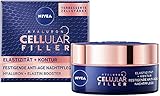 NIVEA Hyaluron Cellular + Elastizität und Kontur Nachtpflege, Anti Falten Nachtcreme mildert Falten, Gesichtscreme für elastische und gestärkte Haut, 1x50 ml Tiegel + Face Photo R Boost 30