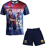 FC Barcelona Jungen T-Shirt und Shorts „Lionel Messi“, offizielle Kollektion, Kindergröße 8 Jahre b