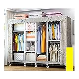 ACD Portable Kleiderschrank, Faltschrank in mit Reißverschluss Stoffschrank Kleiderschrank mit Kleiderstange, Fächern und Seitentasche - Camping Steckschrank Textil Garderobe(Color:1)